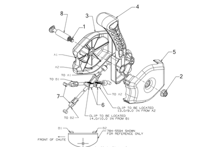 Chute Tilt Control Diagram and Parts List for 1X21-INCHLHP (31PM2T6C710)(2019) Cub Cadet Snow Blower